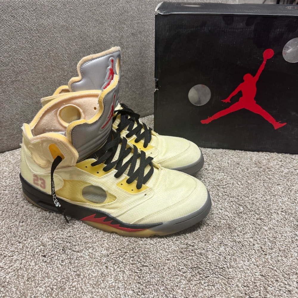 Jordan 5 Off-White ‘Sail’ 2019 Men’s Size 13 Barely Worn - Picture 2 of 11